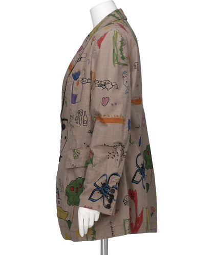 RAKUGAKI PRINTED TAILORED JACKET