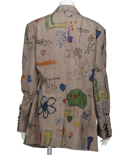 RAKUGAKI PRINTED TAILORED JACKET