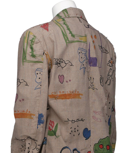 RAKUGAKI PRINTED TAILORED JACKET