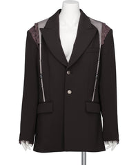 tanakadaisuke GARTER COLLAR PEAKED LAPEL JACKET