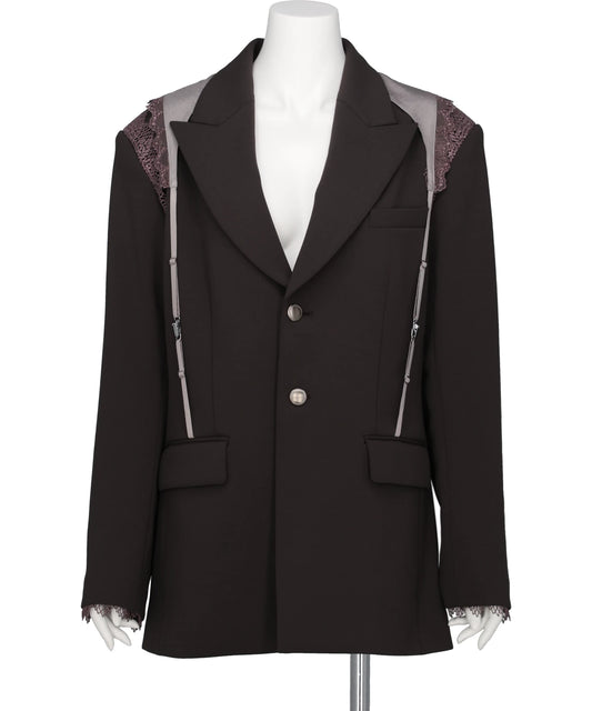 tanakadaisuke GARTER COLLAR PEAKED LAPEL JACKET