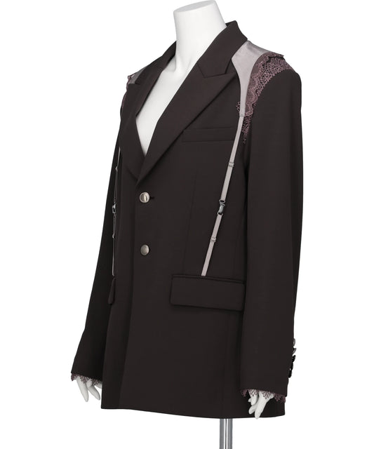 GARTER COLLAR PEAKED LAPEL JACKET