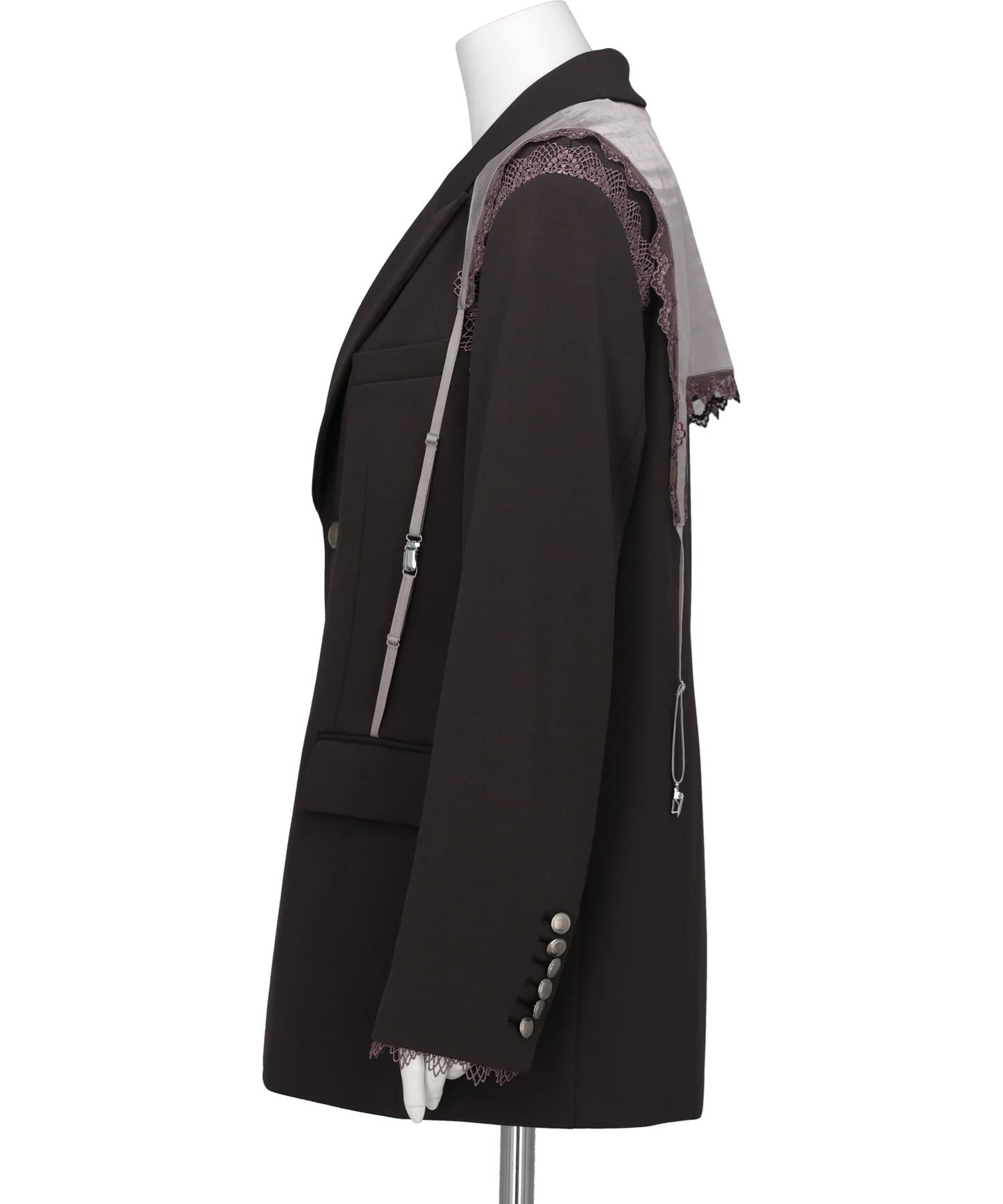 GARTER COLLAR PEAKED LAPEL JACKET