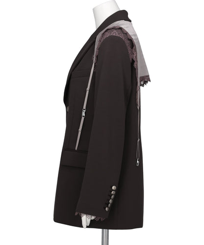 GARTER COLLAR PEAKED LAPEL JACKET