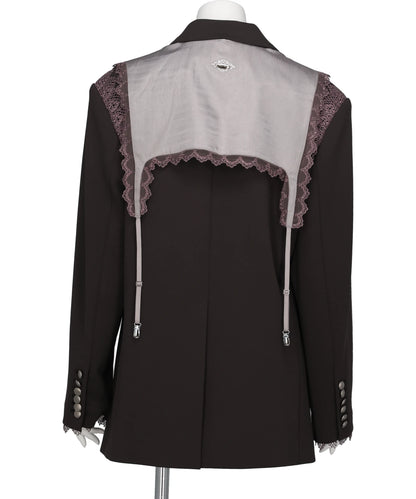 GARTER COLLAR PEAKED LAPEL JACKET