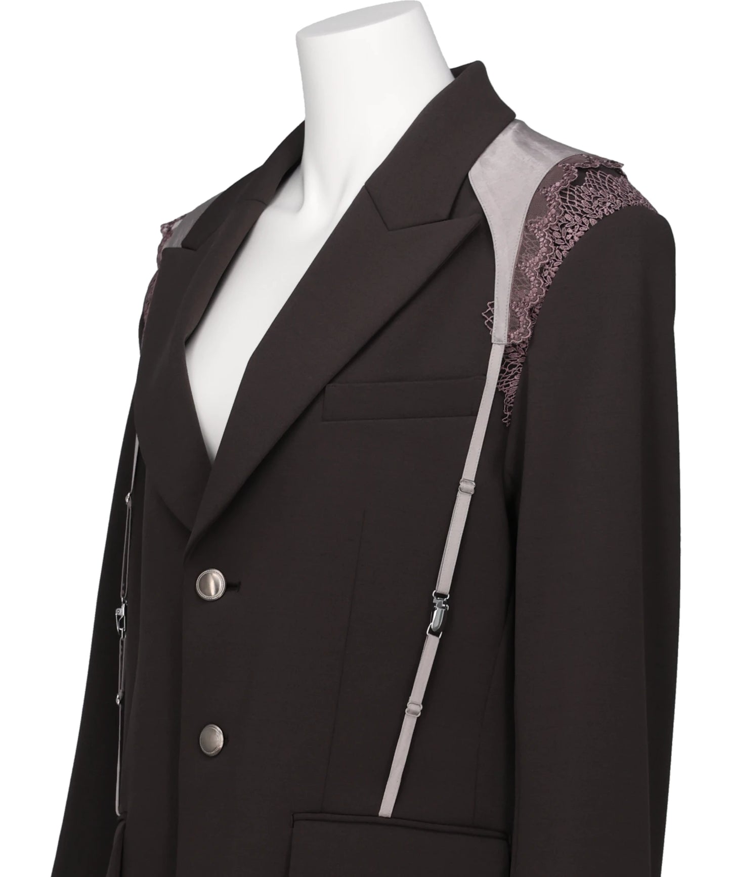GARTER COLLAR PEAKED LAPEL JACKET