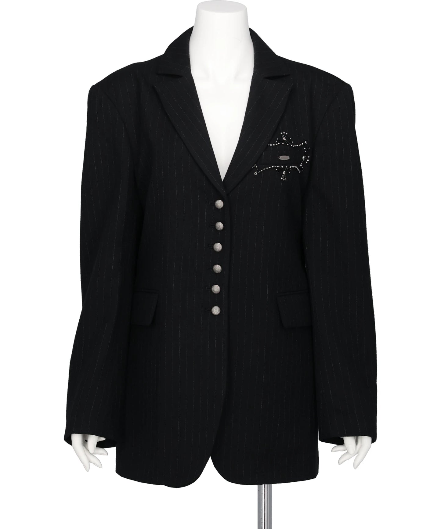 tanakadaisuke METAL EMBROIDERY STRIPE WOOL JACKET