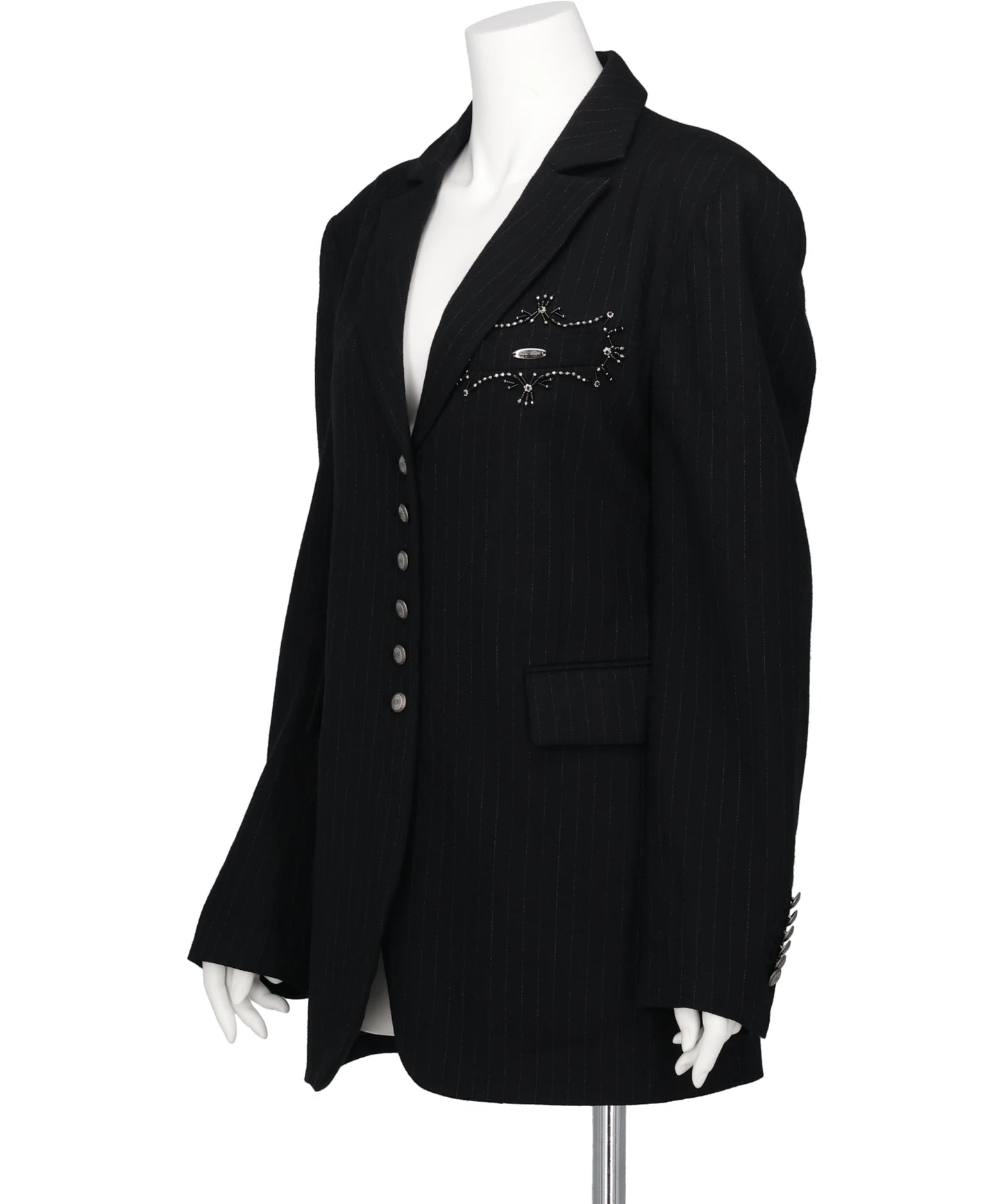 METAL EMBROIDERY STRIPE WOOL JACKET