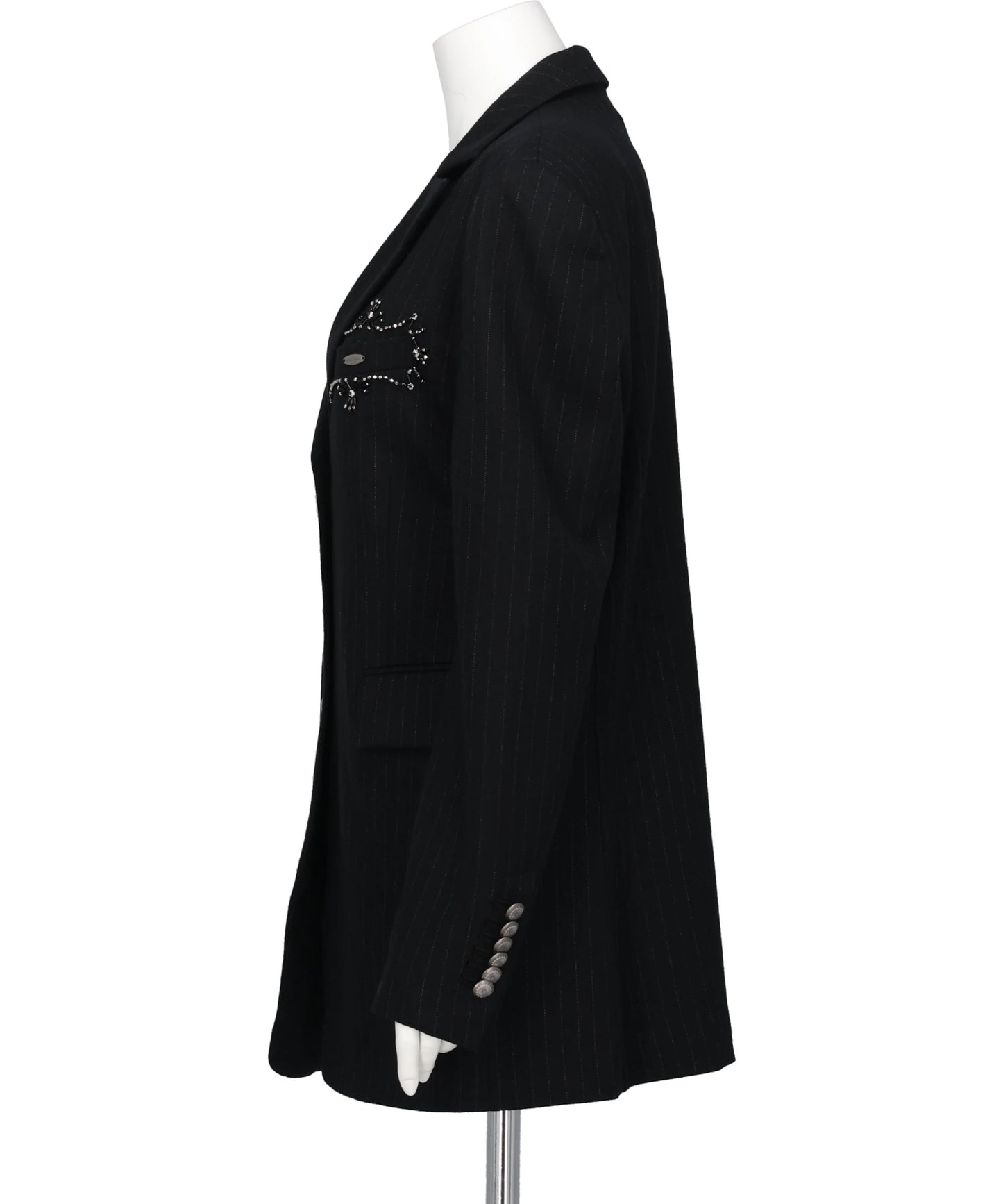 METAL EMBROIDERY STRIPE WOOL JACKET