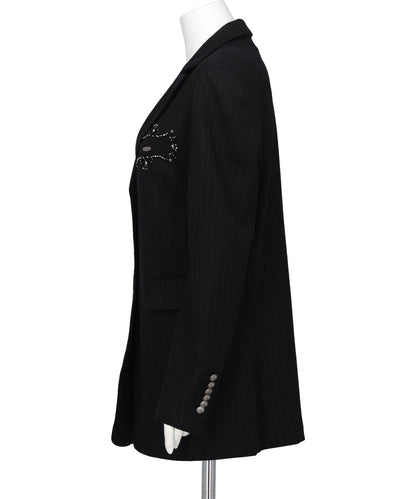 METAL EMBROIDERY STRIPE WOOL JACKET