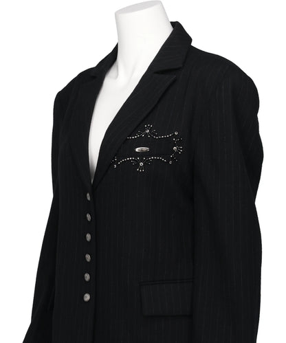 METAL EMBROIDERY STRIPE WOOL JACKET