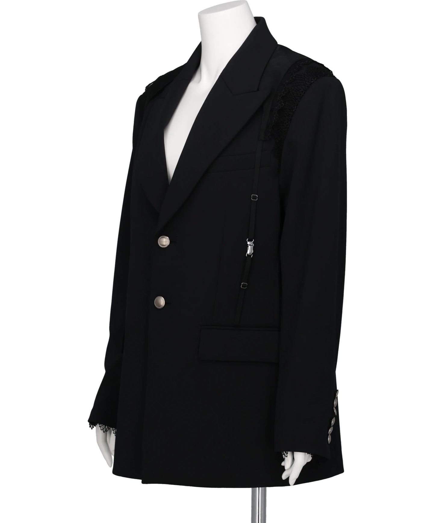 GARTER COLLAR PEAKED LAPEL JACKET