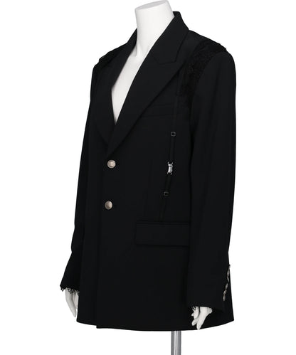 GARTER COLLAR PEAKED LAPEL JACKET