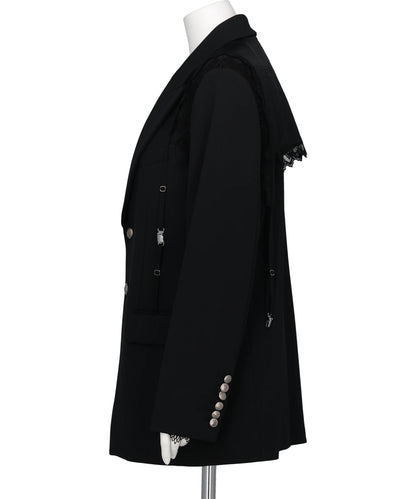 GARTER COLLAR PEAKED LAPEL JACKET