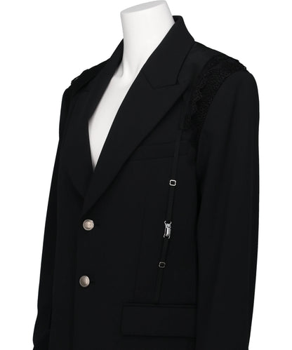 GARTER COLLAR PEAKED LAPEL JACKET