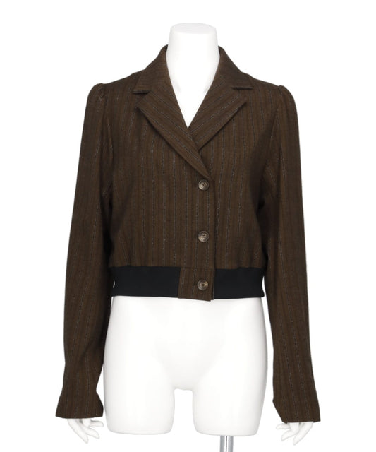 SHORT JACKET STRIPE TOP