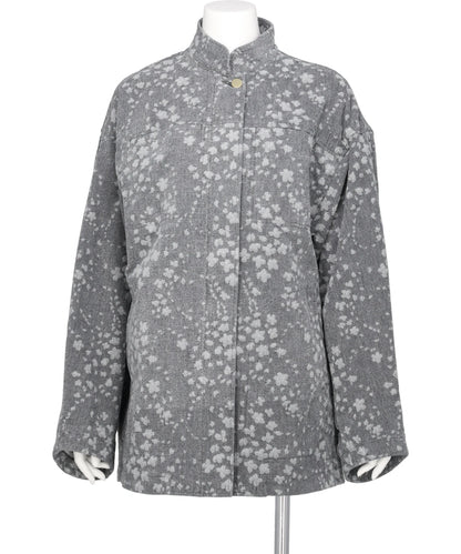 FLORAL JACQUARD DENIM JACKET