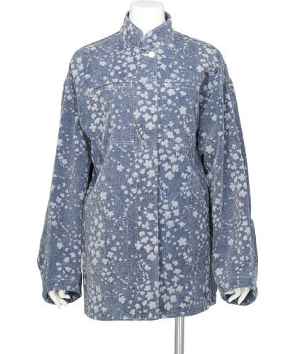 FLORAL JACQUARD DENIM JACKET