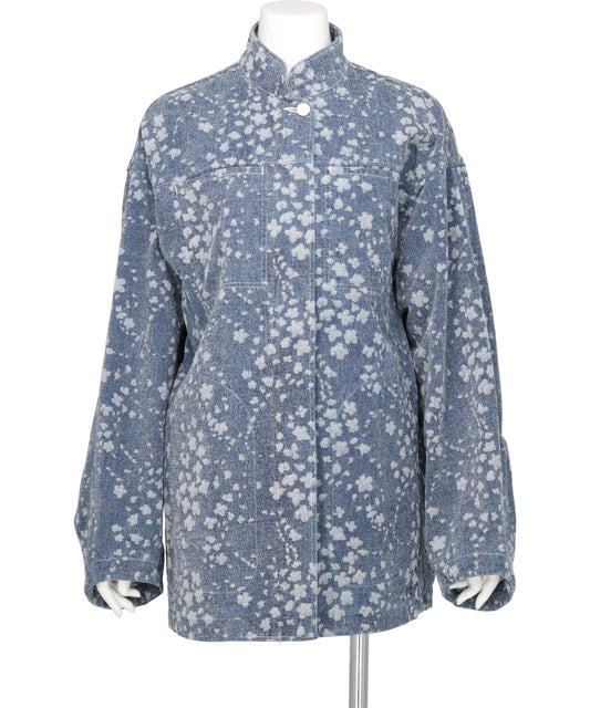 FLORAL JACQUARD DENIM JACKET