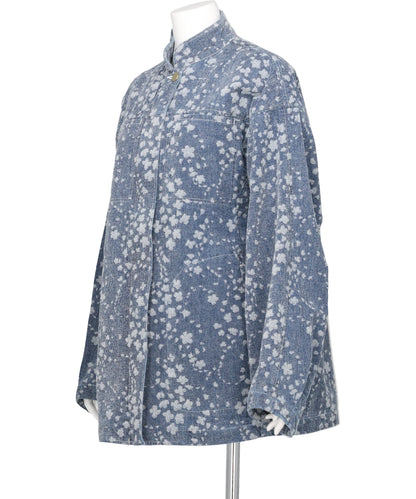 FLORAL JACQUARD DENIM JACKET