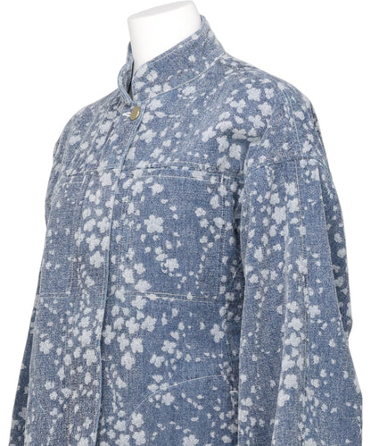 FLORAL JACQUARD DENIM JACKET