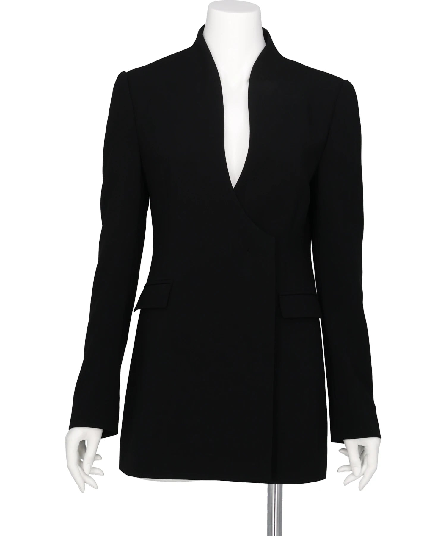 Mame Kurogouchi(マメクロゴウチ) 2026SS TRIACETATE POLYESTER COLLARLESS DOUBLE MM26SS-JK601