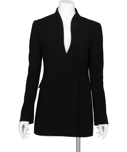 Mame Kurogouchi(マメクロゴウチ) 2026SS TRIACETATE POLYESTER COLLARLESS DOUBLE MM26SS-JK601