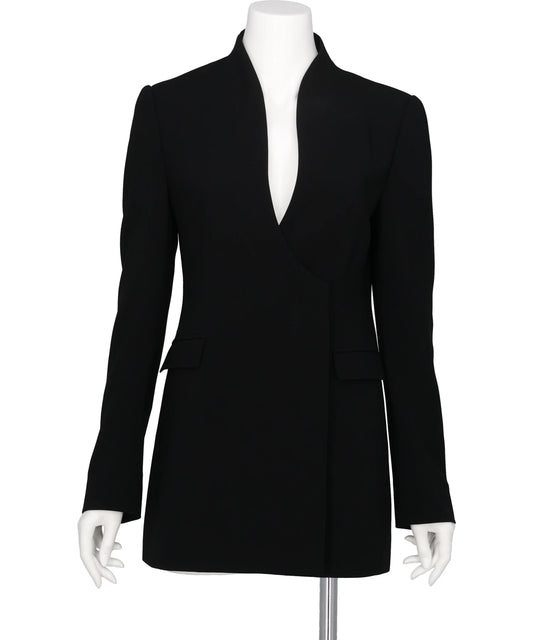 Mame Kurogouchi(マメクロゴウチ) 2026SS TRIACETATE POLYESTER COLLARLESS DOUBLE MM26SS-JK601