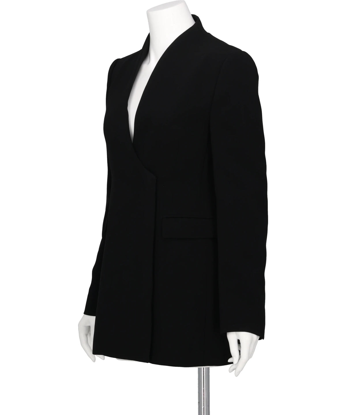 TRIACETATE COLLARLESS DOUBLE-BREASTED SUIT JACKET