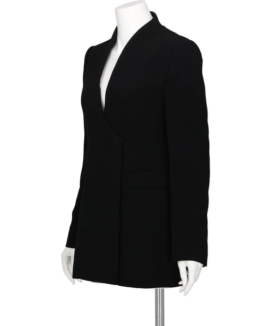 TRIACETATE COLLARLESS DOUBLE-BREASTED SUIT JACKET