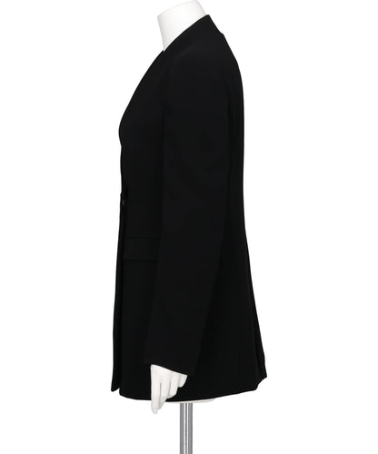 TRIACETATE COLLARLESS DOUBLE-BREASTED SUIT JACKET