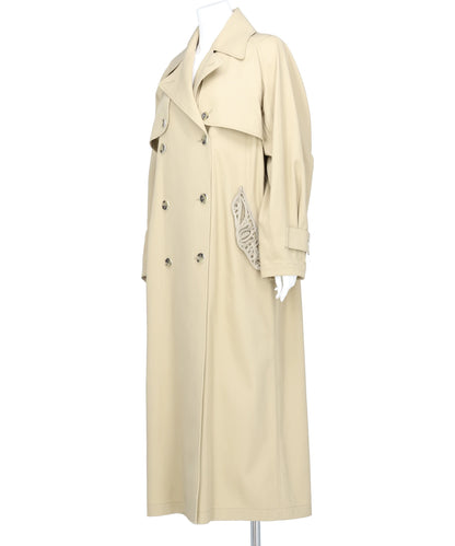 CORDING EMBROIDERY DETAILED TRENCH COAT