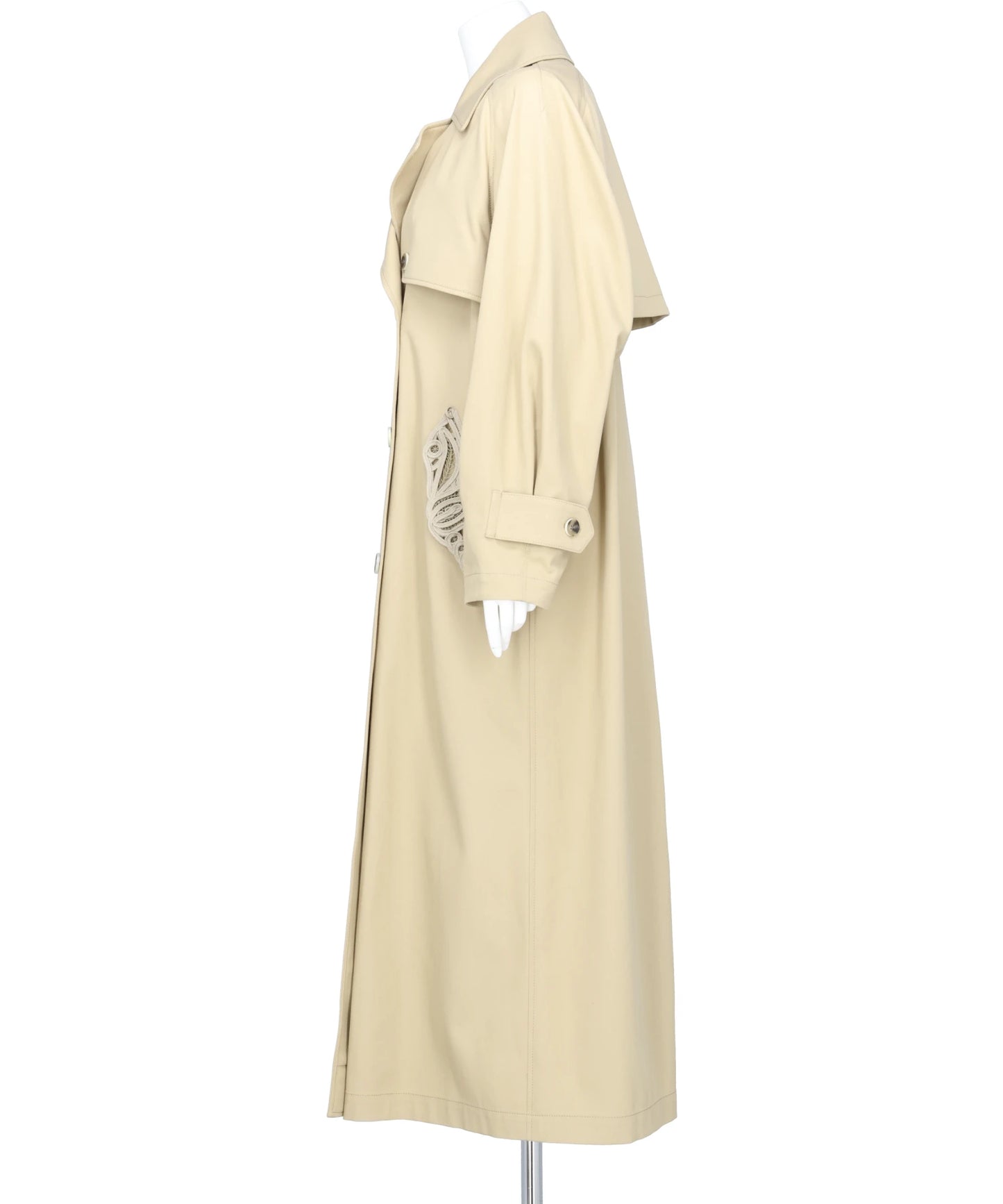 CORDING EMBROIDERY DETAILED TRENCH COAT