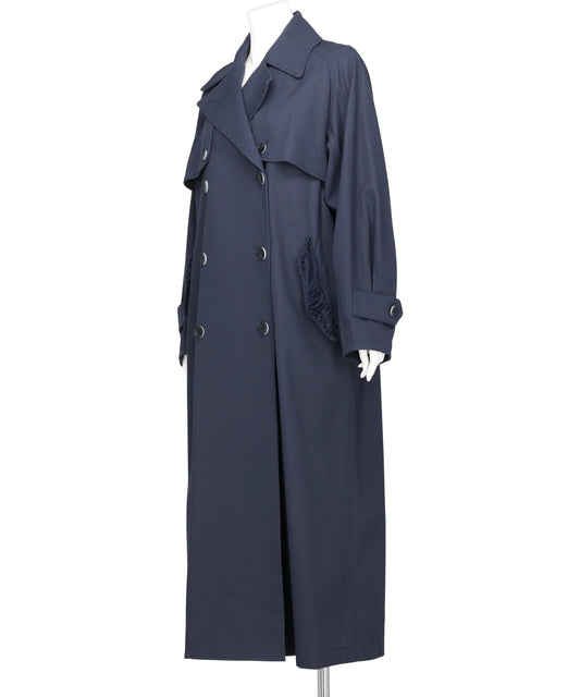 CORDING EMBROIDERY DETAILED TRENCH COAT