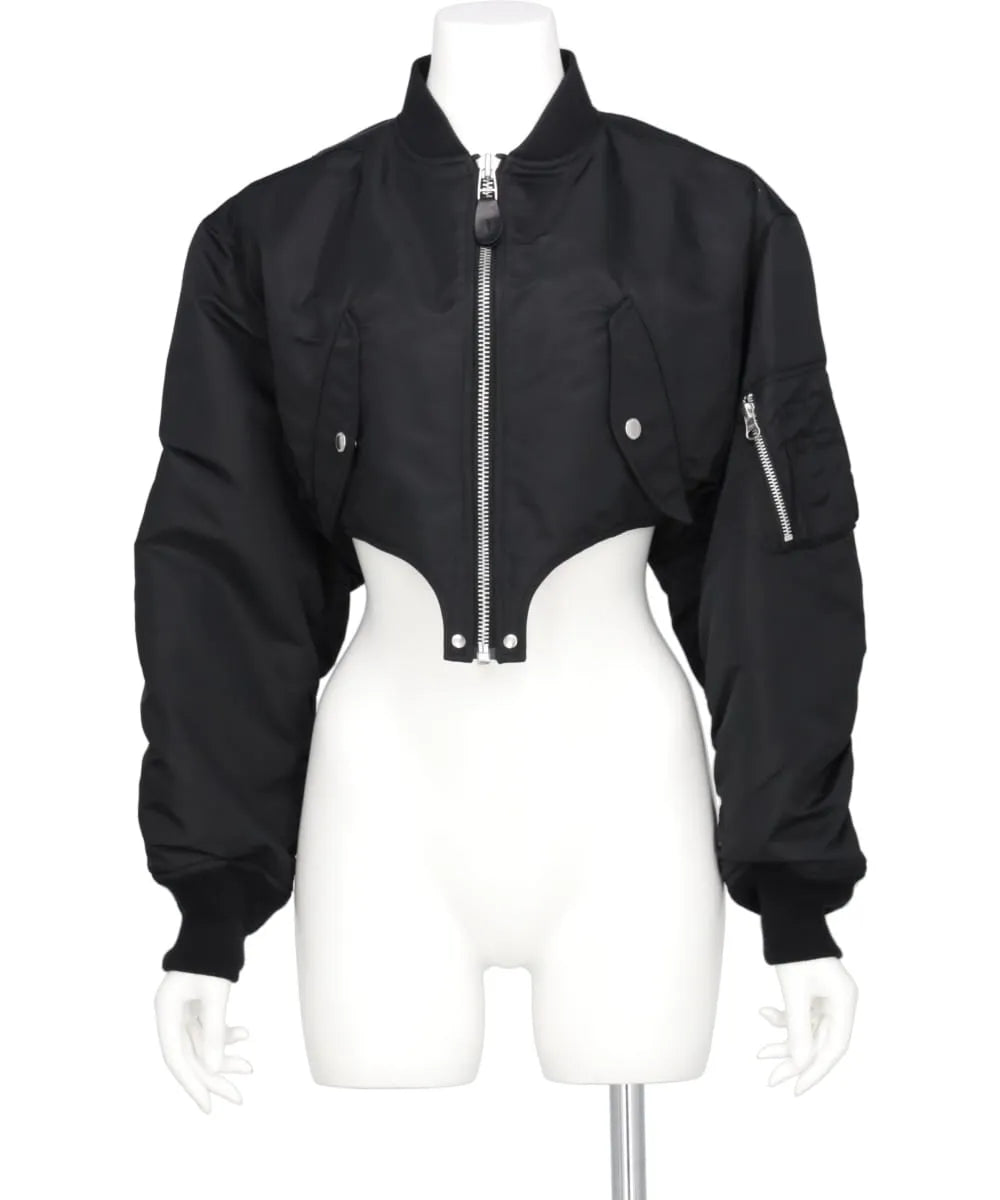 NYLON TWILL CUTTING BOMBER JACKET