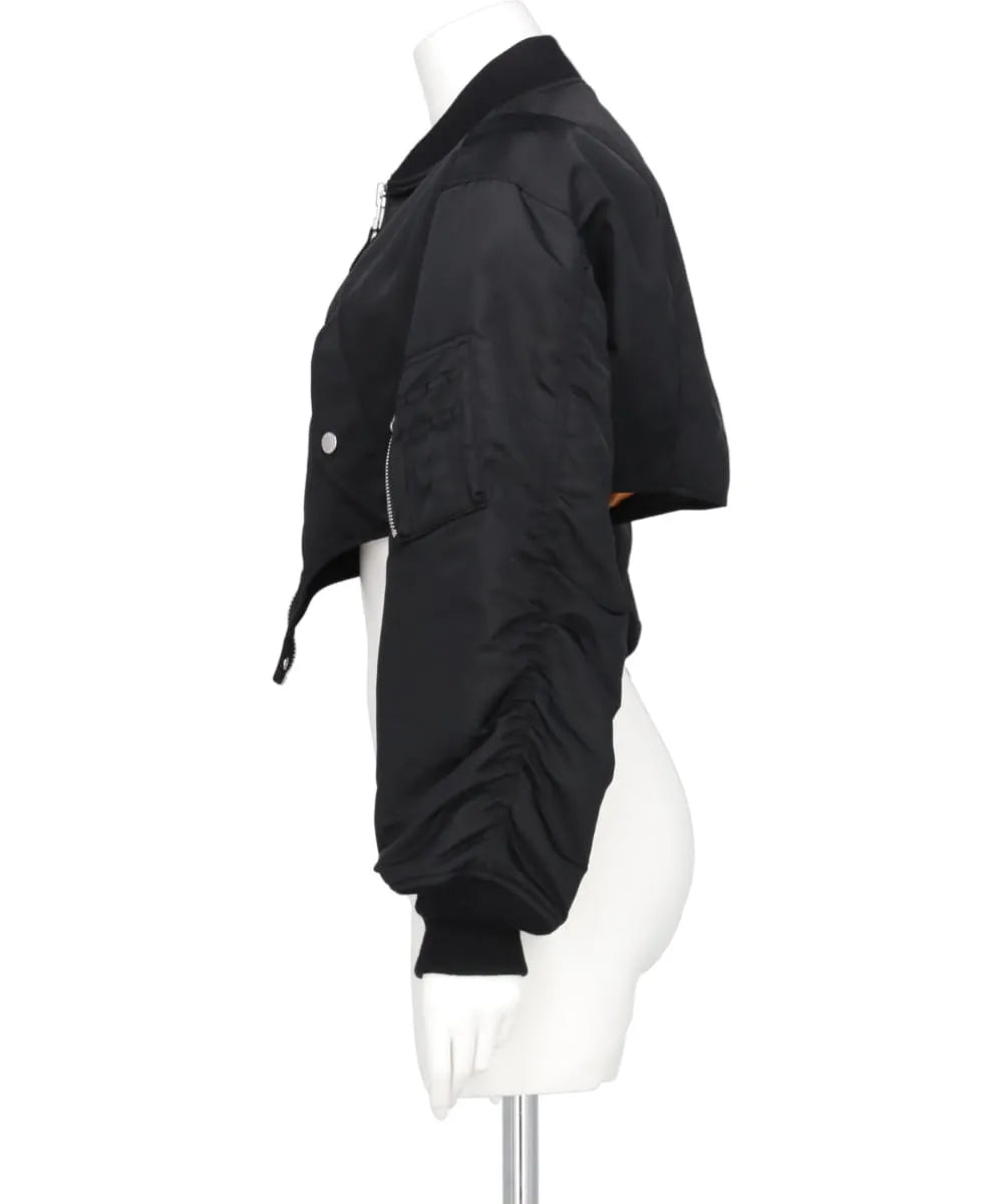 NYLON TWILL CUTTING BOMBER JACKET