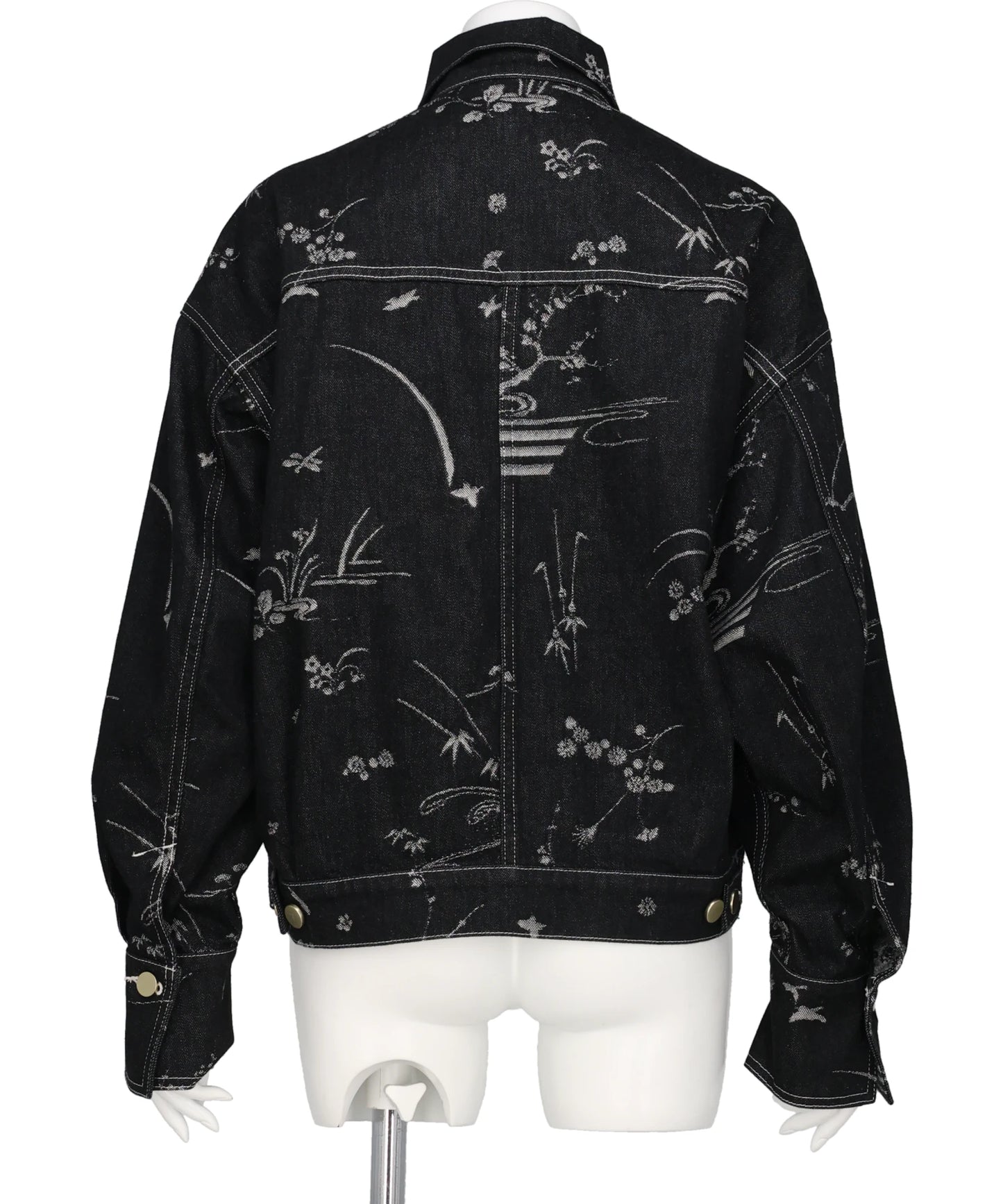 NATURE PATTERN JACQUARDSHORT DENIM JACKET