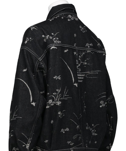 NATURE PATTERN JACQUARDSHORT DENIM JACKET
