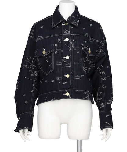 Mame Kurogouchi(マメクロゴウチ) NATURE PATTERN JACQUARDSHORT DENIM JACKET
