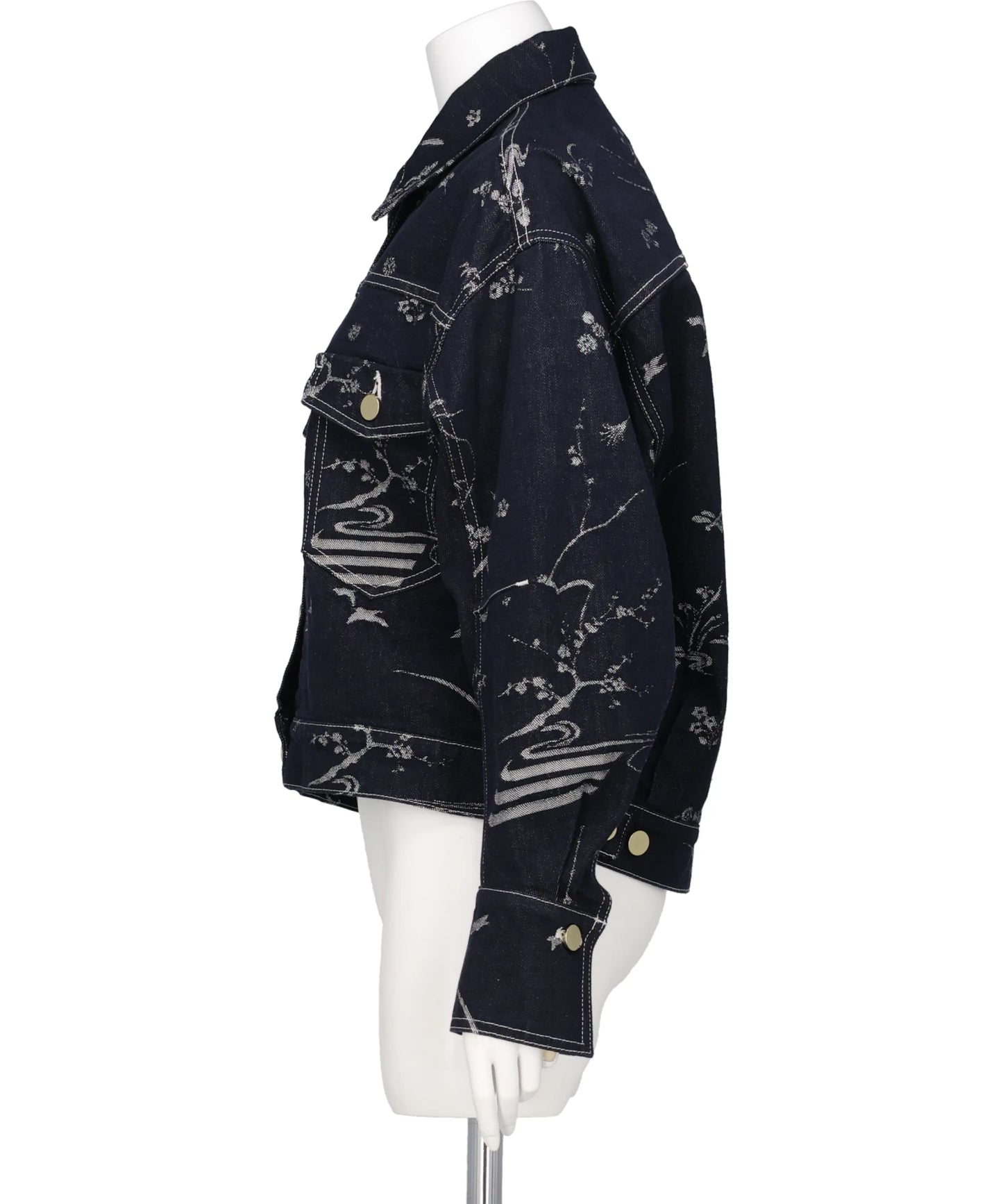 NATURE PATTERN JACQUARDSHORT DENIM JACKET