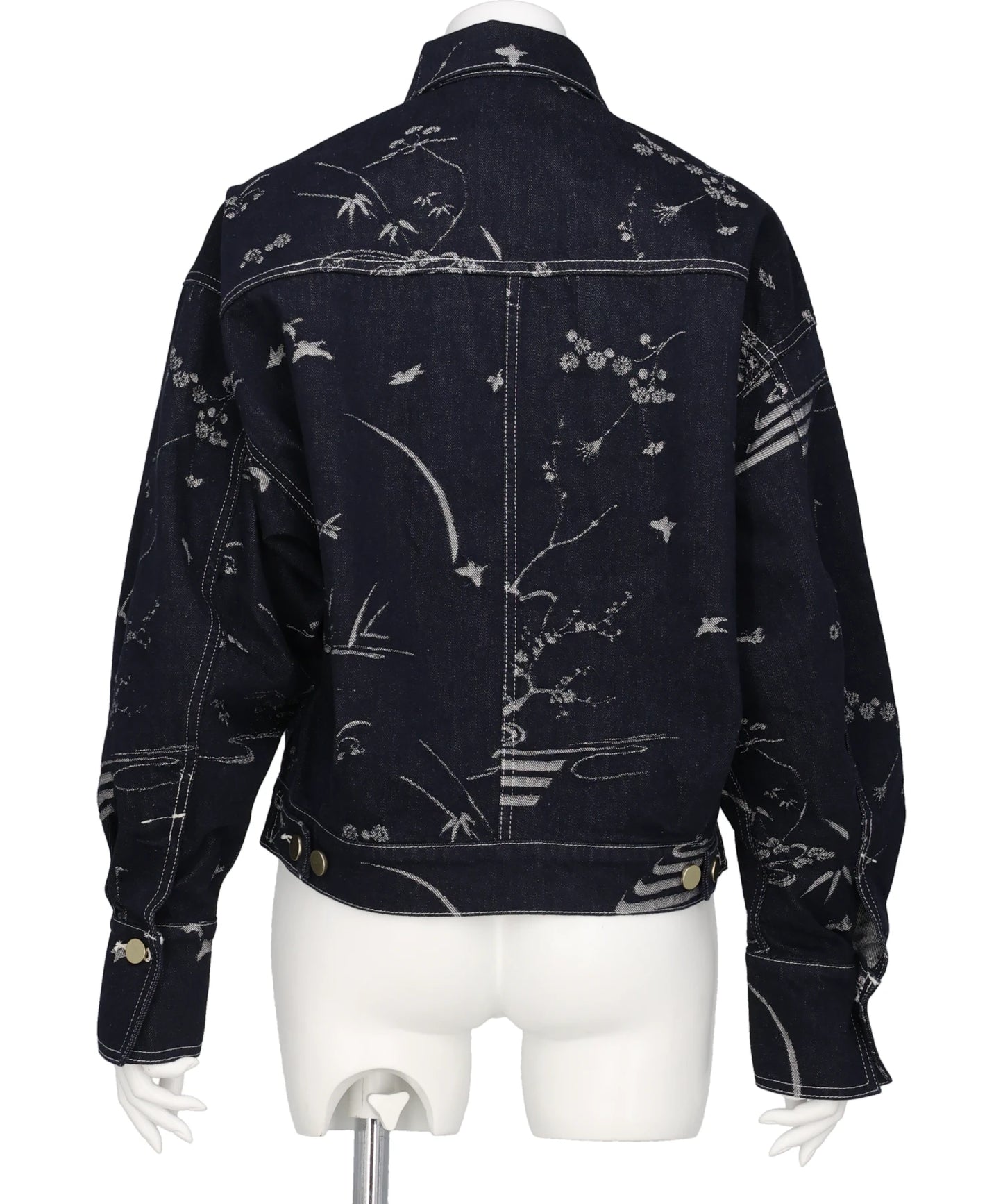NATURE PATTERN JACQUARDSHORT DENIM JACKET