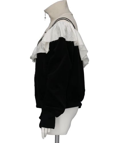 FRILL CORDUROY TRACK JACKET