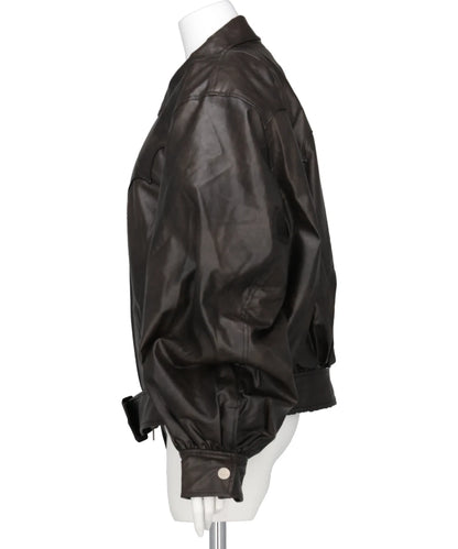 FAUX LEATHER BOMBER JACKET