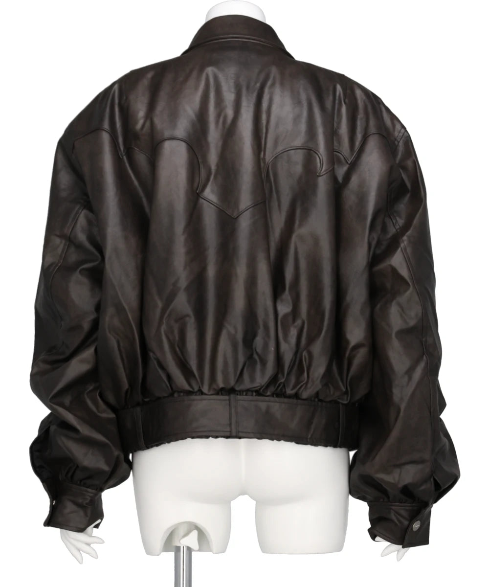 FAUX LEATHER BOMBER JACKET