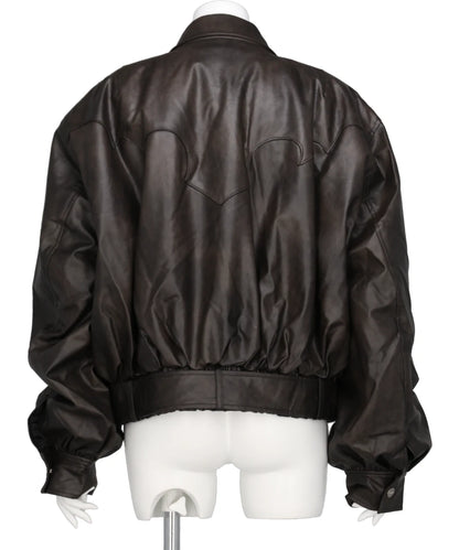 FAUX LEATHER BOMBER JACKET
