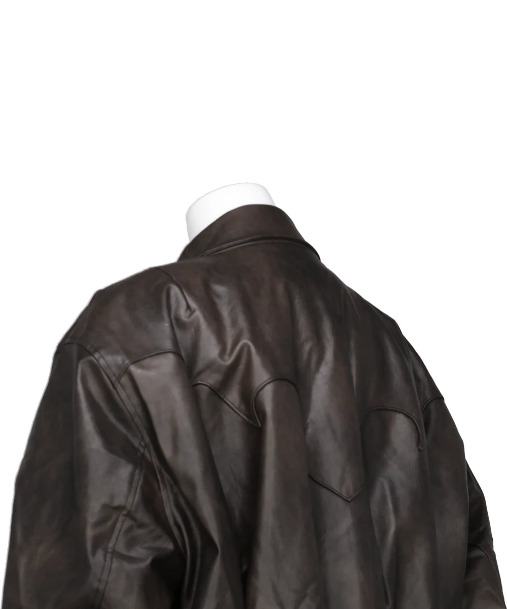 FAUX LEATHER BOMBER JACKET