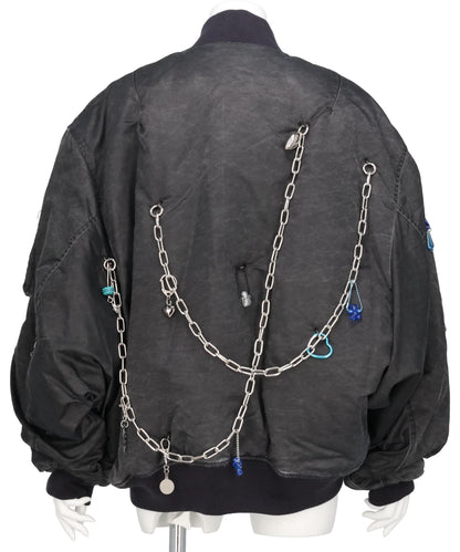 KEY CHAIN DECORATED BOMBER JACKET
