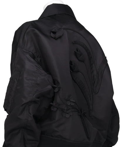 NYLON TWILL 3D EMBROIDERY FLIGHT JACKET