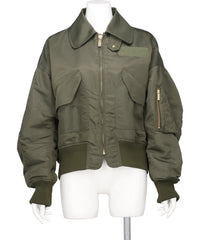 NYLON TWILL 3D EMBROIDERY FLIGHT JACKET