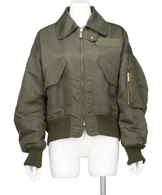 NYLON TWILL 3D EMBROIDERY FLIGHT JACKET